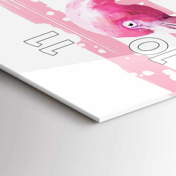 Horloge murale verticale Graphique Flamingo