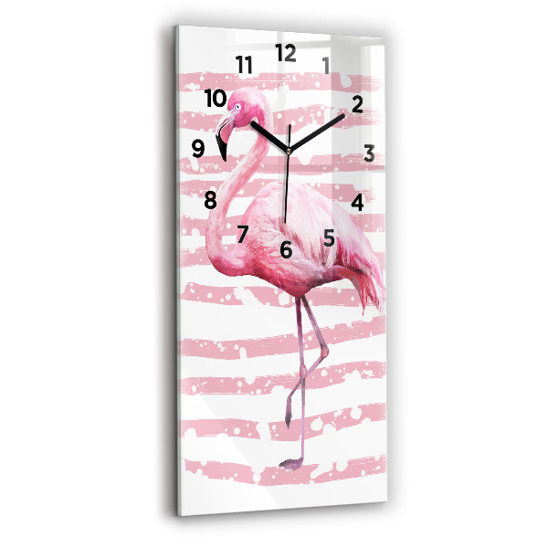 Horloge murale verticale Graphique Flamingo