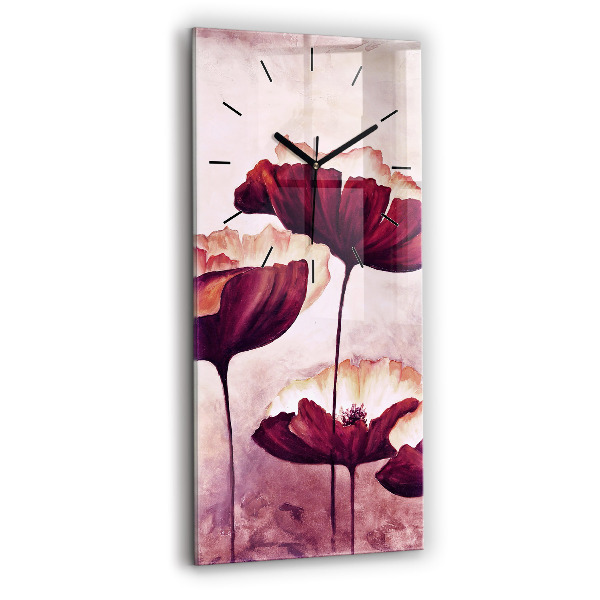 Horloge murale verticale Coquelicots en fleurs