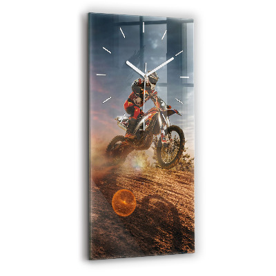 Horloge murale verticale Homme sur une moto