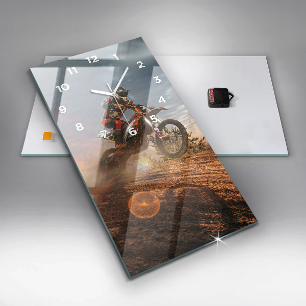 Horloge murale verticale Homme sur une moto