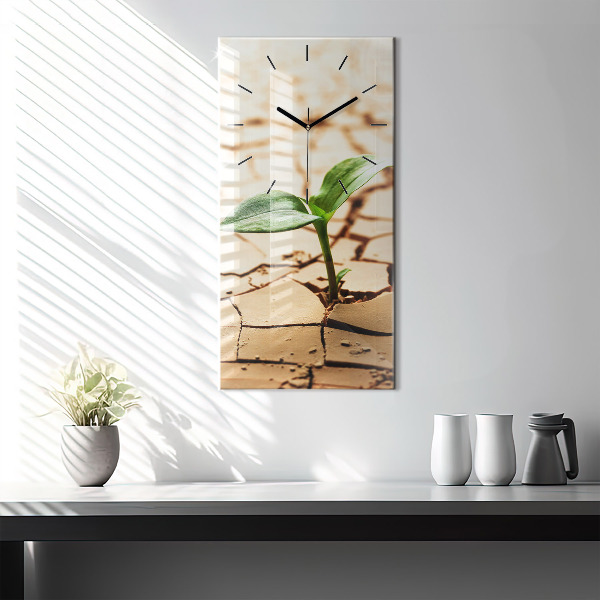 Horloge rectangulaire verticale Planter dans un sol sec