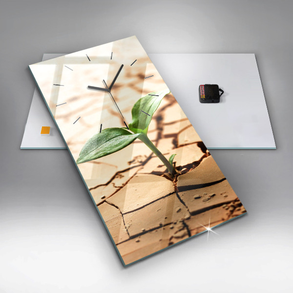 Horloge rectangulaire verticale Planter dans un sol sec