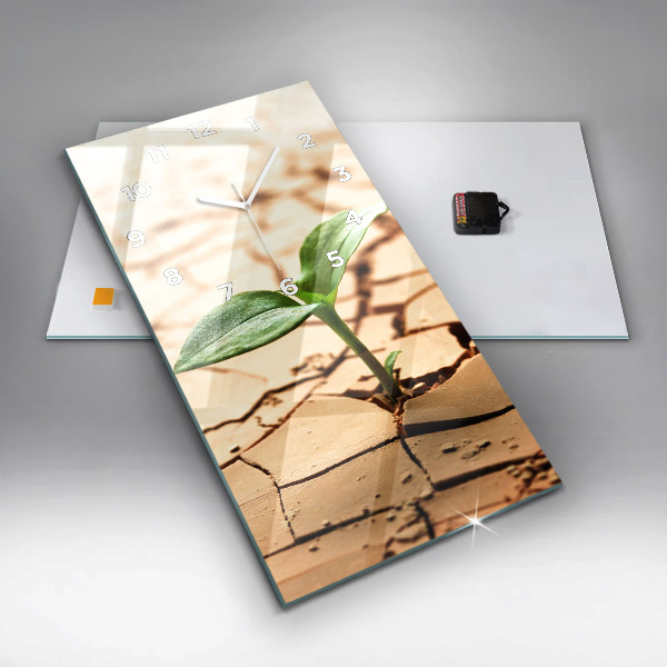 Horloge rectangulaire verticale Planter dans un sol sec