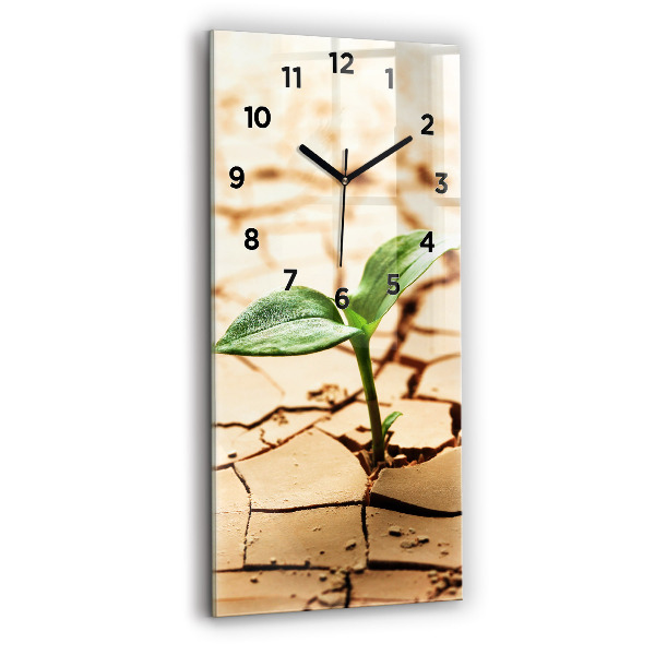 Horloge rectangulaire verticale Planter dans un sol sec