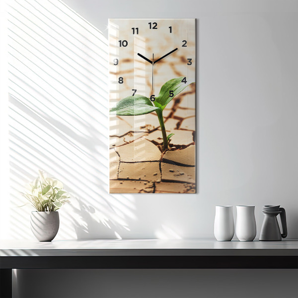 Horloge rectangulaire verticale Planter dans un sol sec