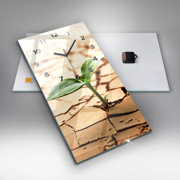 Horloge rectangulaire verticale Planter dans un sol sec