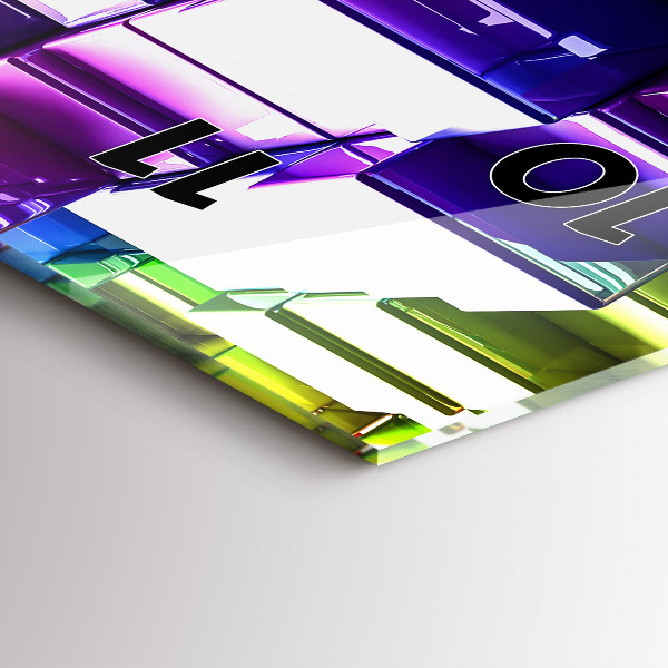 Horloge rectangulaire verticale Cubes colorés