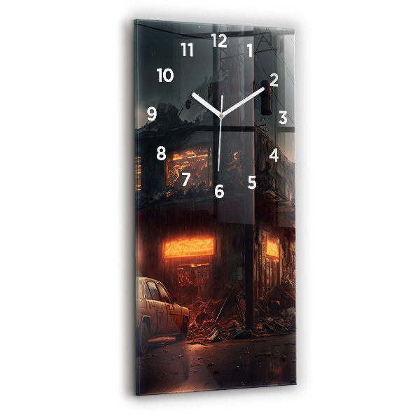 Horloge murale verticale Bâtiment apocalyptique