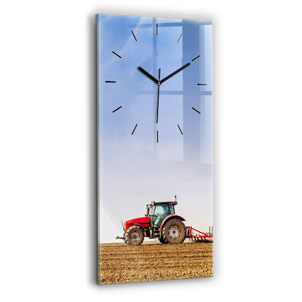 Horloge rectangulaire verticale Un agriculteur sur un tracteur