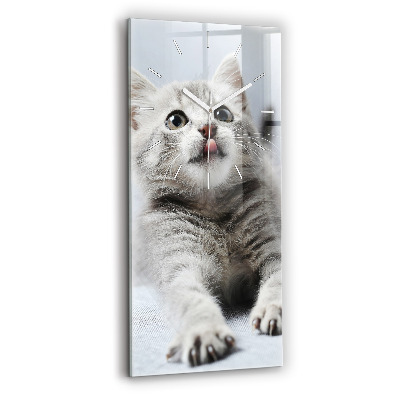 Horloge rectangulaire verticale Chat sur le canapé
