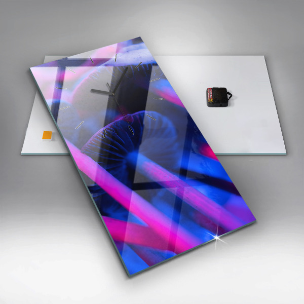 Horloge murale verticale Champignons magiques colorés