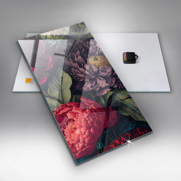 Horloge murale verticale Bouquet de fleurs vintage