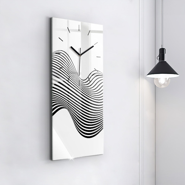 Horloge murale verticale Art en noir et blanc