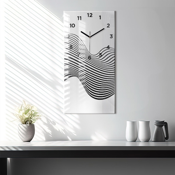 Horloge murale verticale Art en noir et blanc