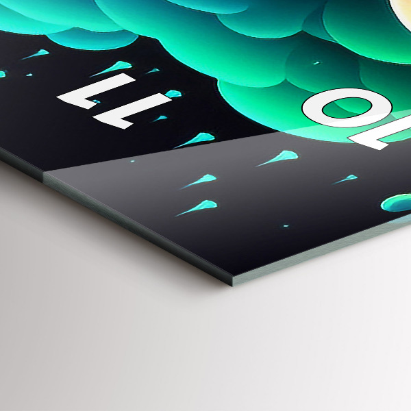 Horloge murale verticale Champignons néon