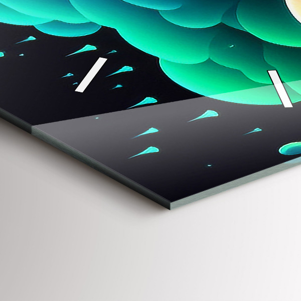 Horloge murale verticale Champignons néon