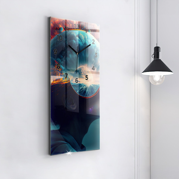 Horloge murale verticale Monde futuriste