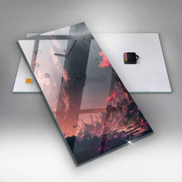 Horloge murale verticale Forêt et montagnes magiques