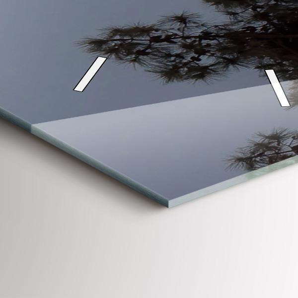 Horloge murale verticale Croissant et arbres