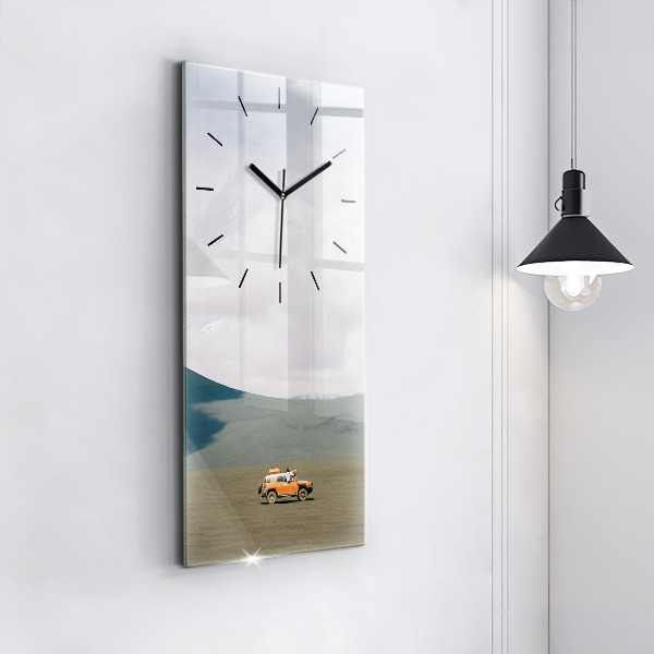 Horloge murale verticale Véhicule dans le désert du Kamtchatka