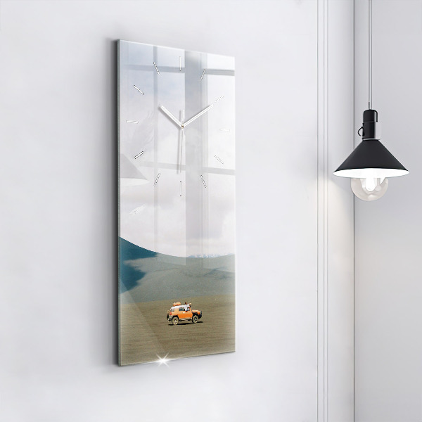 Horloge murale verticale Véhicule dans le désert du Kamtchatka