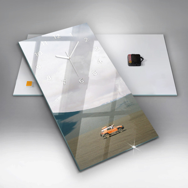 Horloge murale verticale Véhicule dans le désert du Kamtchatka