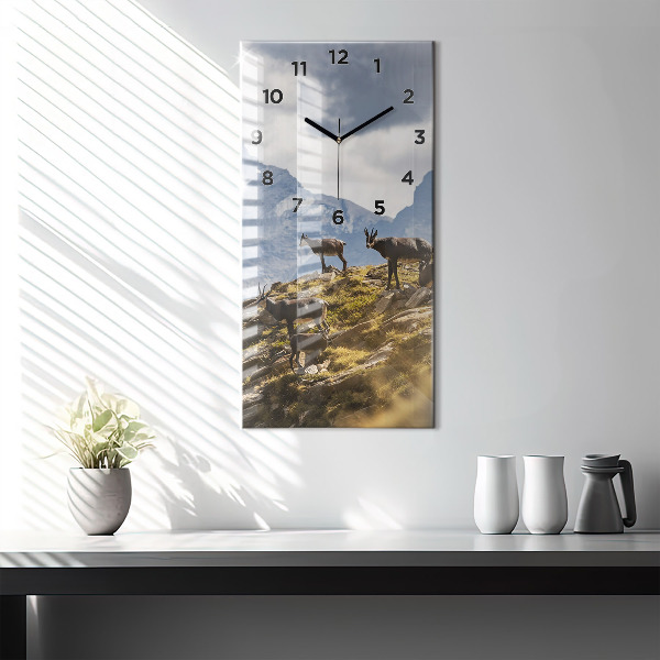 Horloge murale verticale 'Chèvre dans la Vallée d''Aoste'