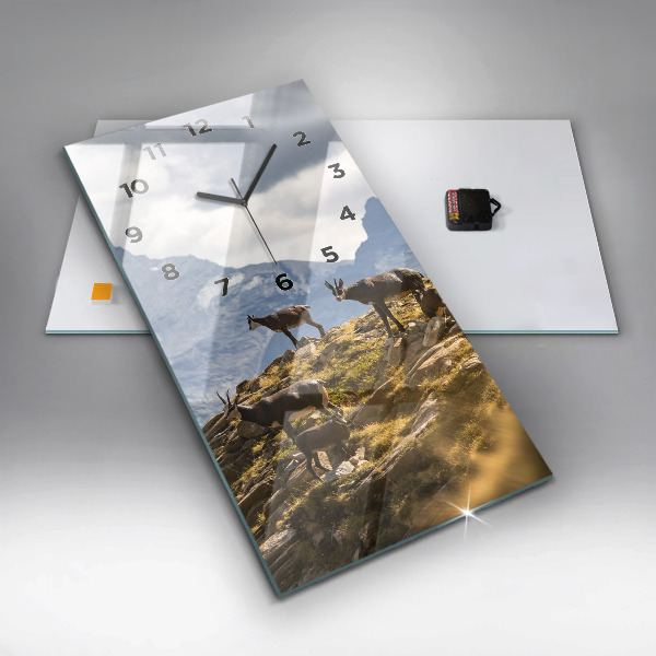 Horloge murale verticale 'Chèvre dans la Vallée d''Aoste'