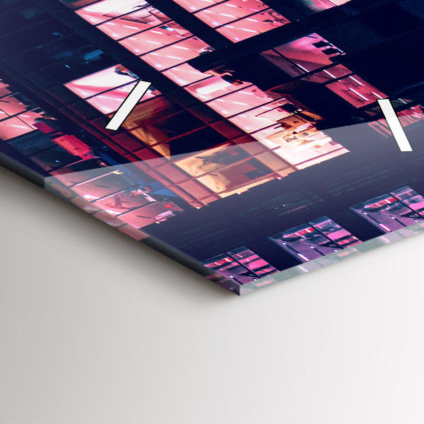 Horloge murale verticale Varsovie la nuit