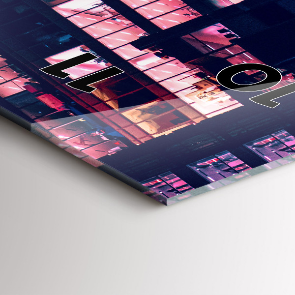 Horloge murale verticale Varsovie la nuit