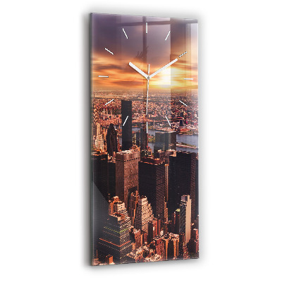 Horloge murale verticale Panorama de la ville ouest