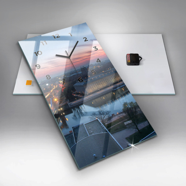 Horloge rectangulaire verticale 'Wroclaw vu d''un drone'