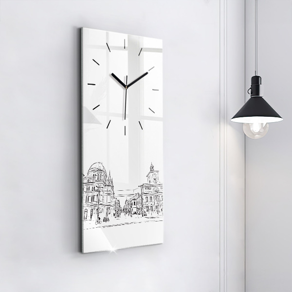 Horloge murale verticale Illustration de la ville de Poznań