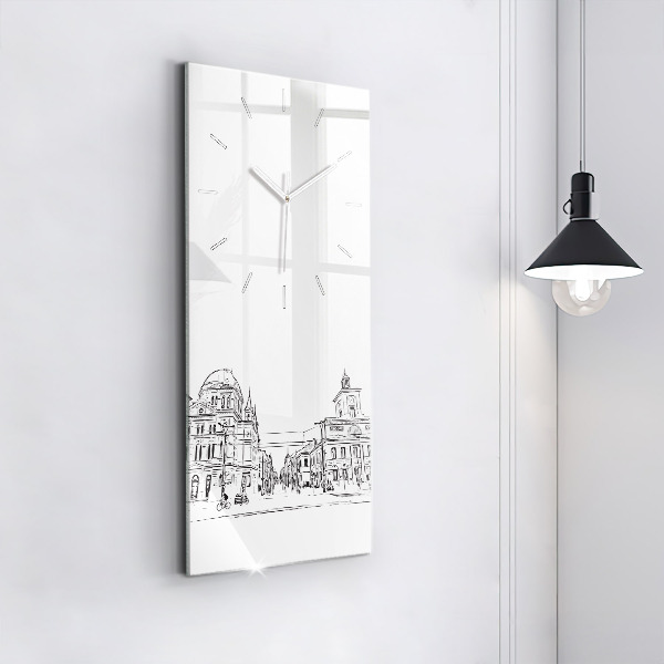 Horloge murale verticale Illustration de la ville de Poznań