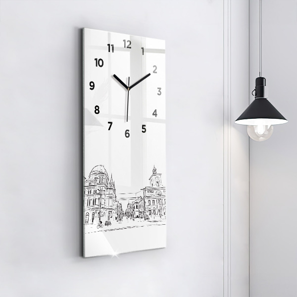 Horloge murale verticale Illustration de la ville de Poznań
