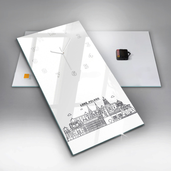 Horloge rectangulaire verticale Panorama architectural de Lodz