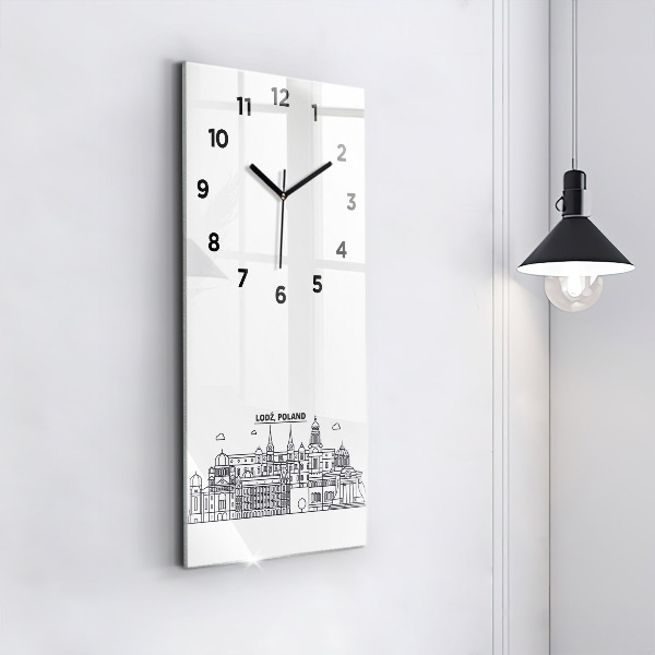 Horloge rectangulaire verticale Panorama architectural de Lodz