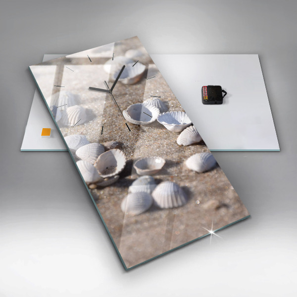 Horloge rectangulaire verticale Coquillages sur la plage