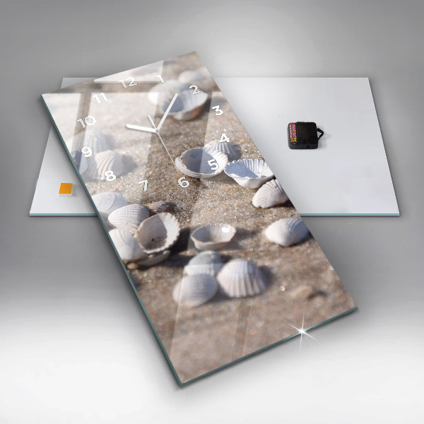 Horloge rectangulaire verticale Coquillages sur la plage