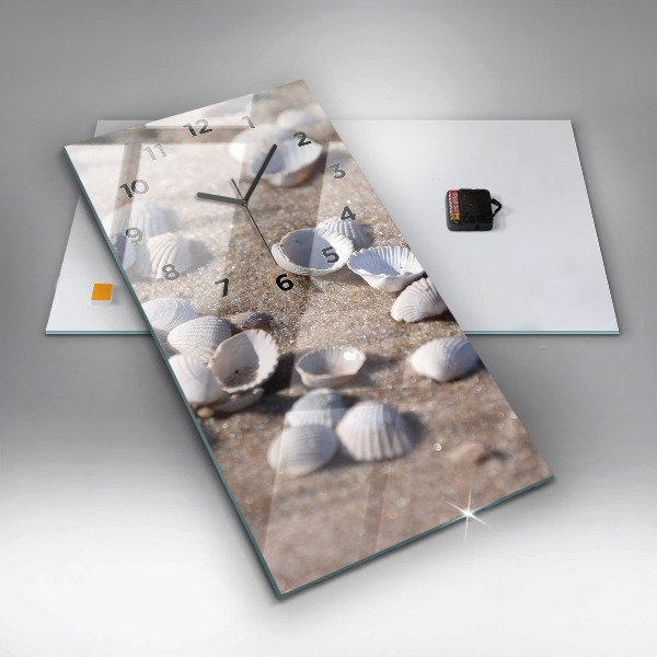 Horloge rectangulaire verticale Coquillages sur la plage