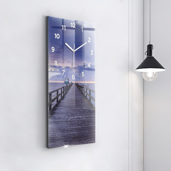 Horloge murale verticale Jetée sur la mer Baltique
