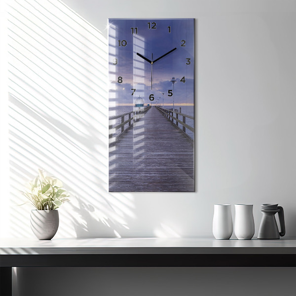 Horloge murale verticale Jetée sur la mer Baltique