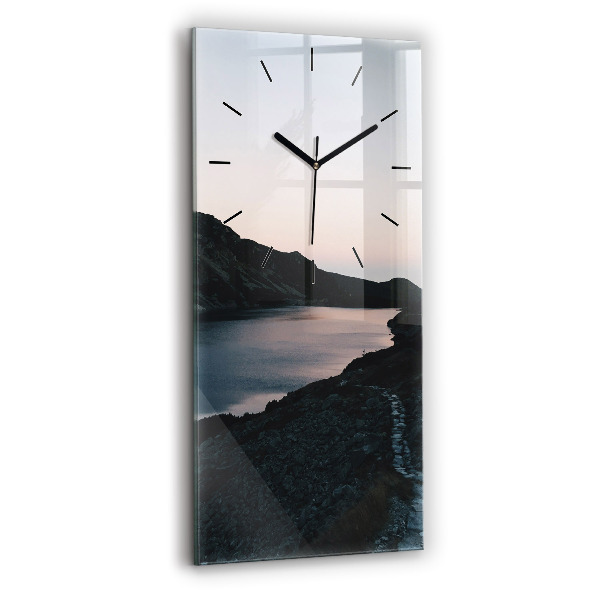 Horloge murale verticale Lac et montagnes