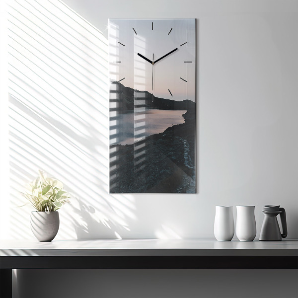 Horloge murale verticale Lac et montagnes