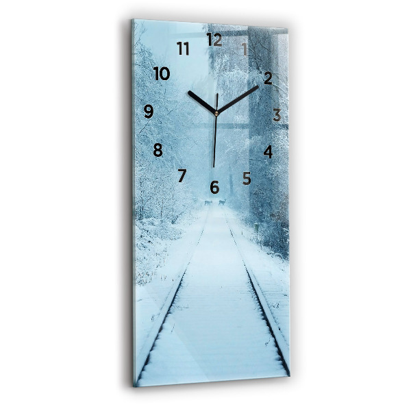 Horloge murale verticale Cerf sur les rails