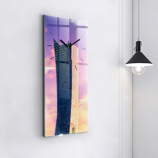 Horloge murale verticale Gratte-ciel à Varsovie