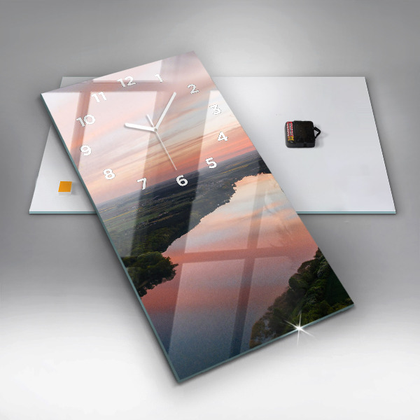 Horloge murale verticale Vue sur le lac