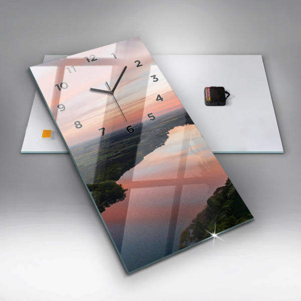 Horloge murale verticale Vue sur le lac