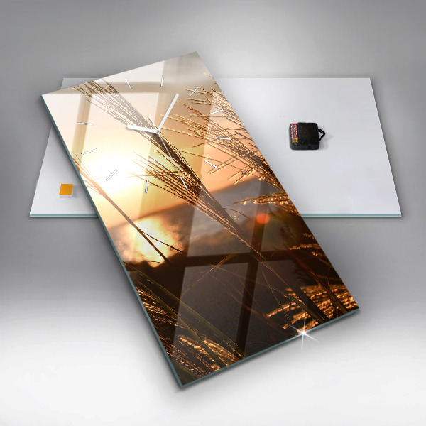 Horloge murale verticale 'Blé au soleil d''or'